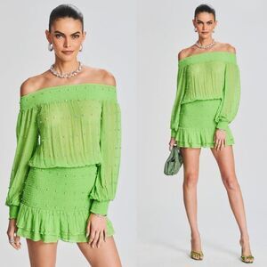 Retrofête Taisha Dress in Lime Punch Size S Retail $795